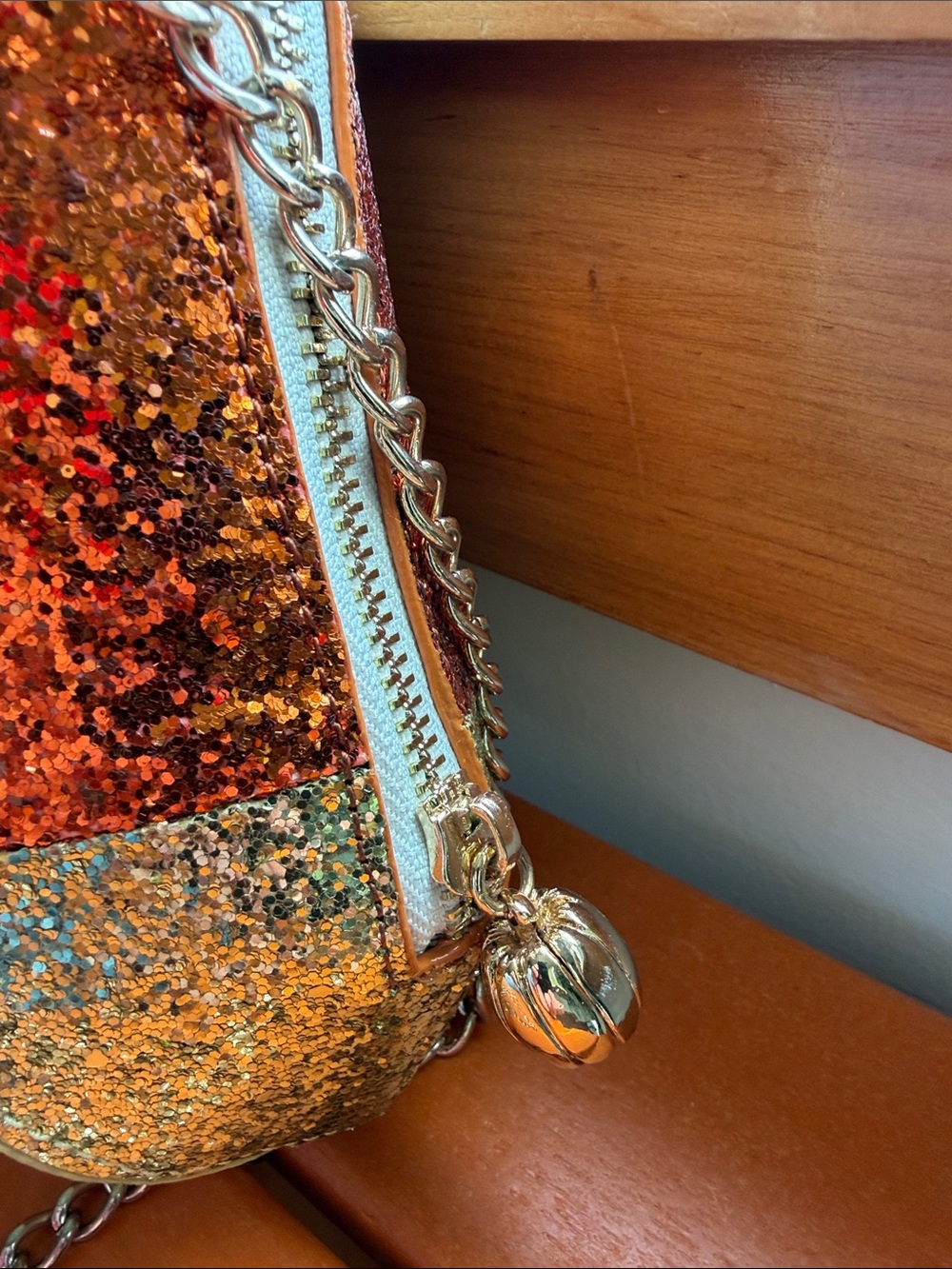 Retired Betsy Johnson “do I make you corny” glitter candy corn crossbody - Picture 3 of 7